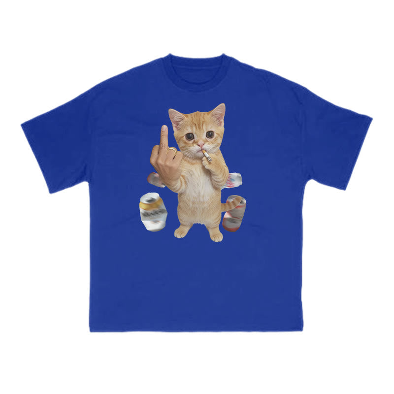 Dope Ass Cat Print T-shirt