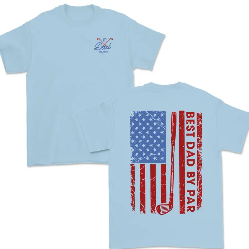 Unisex Best Dad Golf Patriotic Design T-shirt