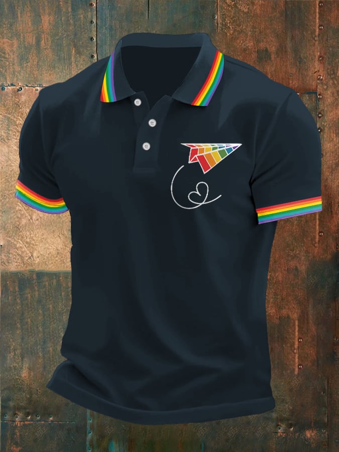 Men's Gay Pride Print Polo Shirt