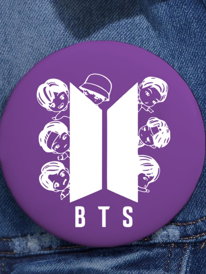 Unisex BTS Design Printed Brooch