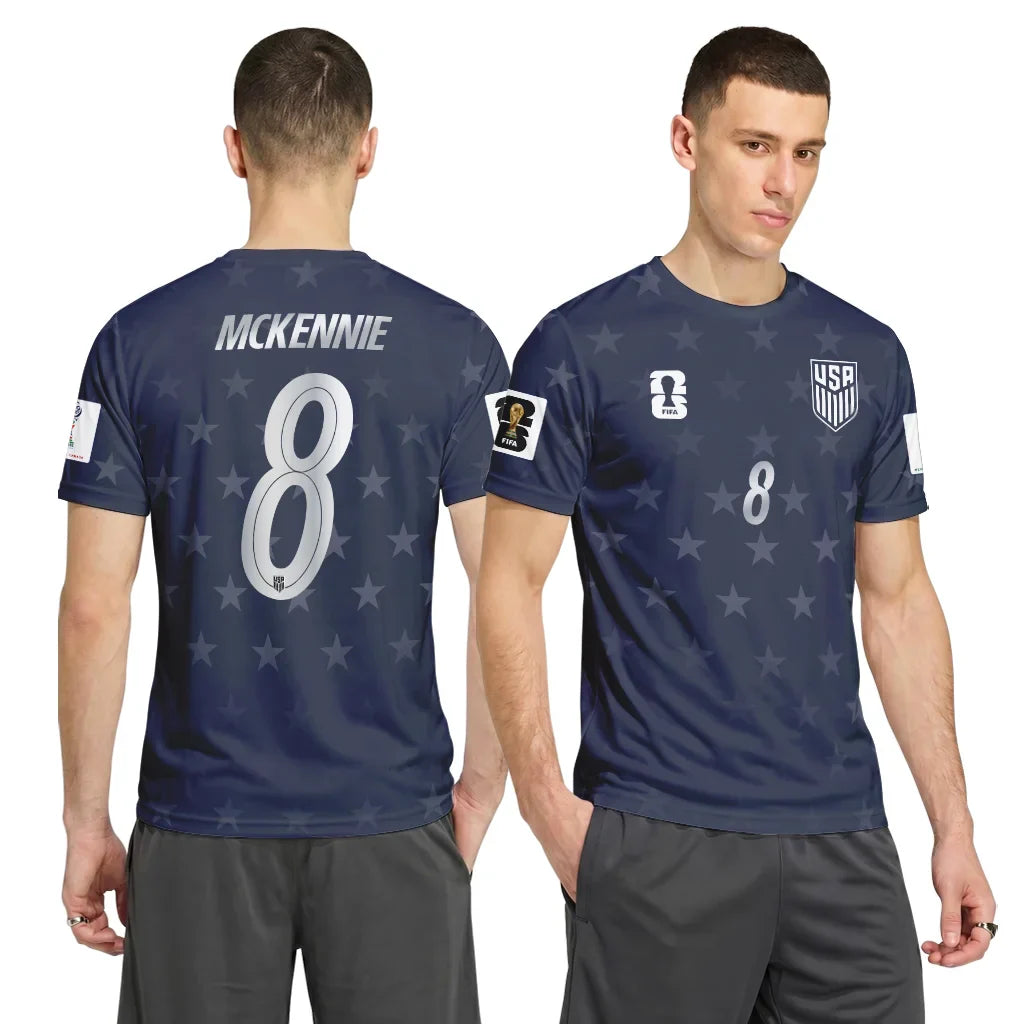 Weston McKennie 8 AOP T-Shirt 2026 World Cup USA Away