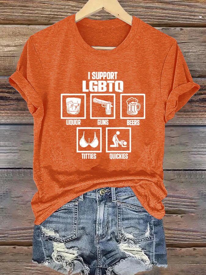 Women's I SUPPORT LGBTQ Printed T-Shirt