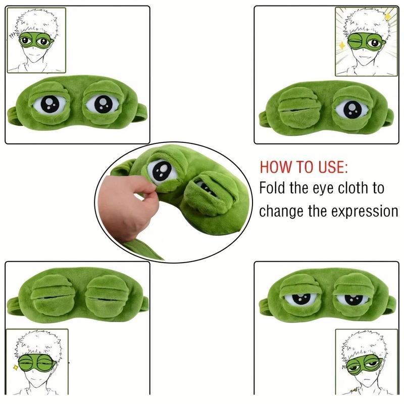Cute Frog Sleep Mask for Adults, Whimsical 3D Contoured Plush Cotton Design