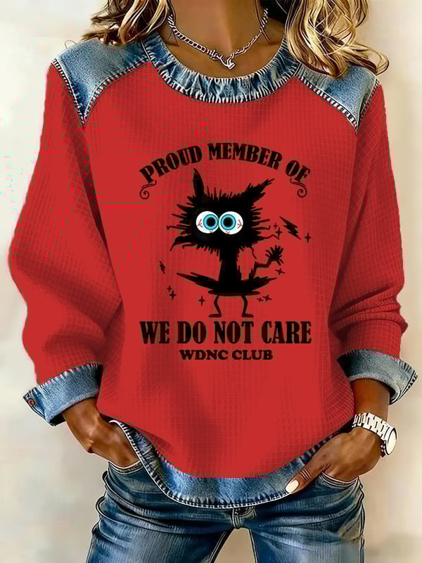 Women's Retro Funny Proud Member Of Club We Do Not Care Menopause Perimenopause Print sweatshirt