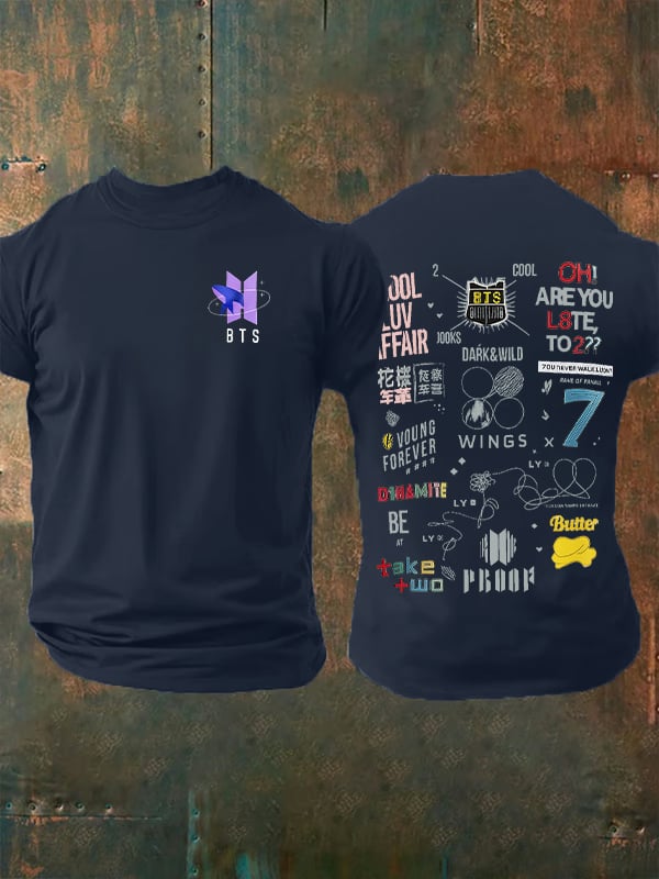 Men's K-pop Print Casual T-Shirt