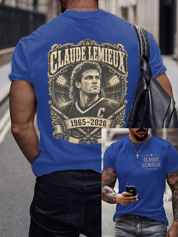 Men's Hockey Heritage Print Round Neck T-shirt