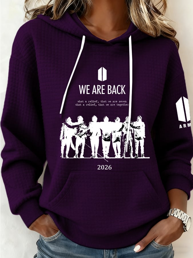 Women's Retro Leisure Print Hoodie