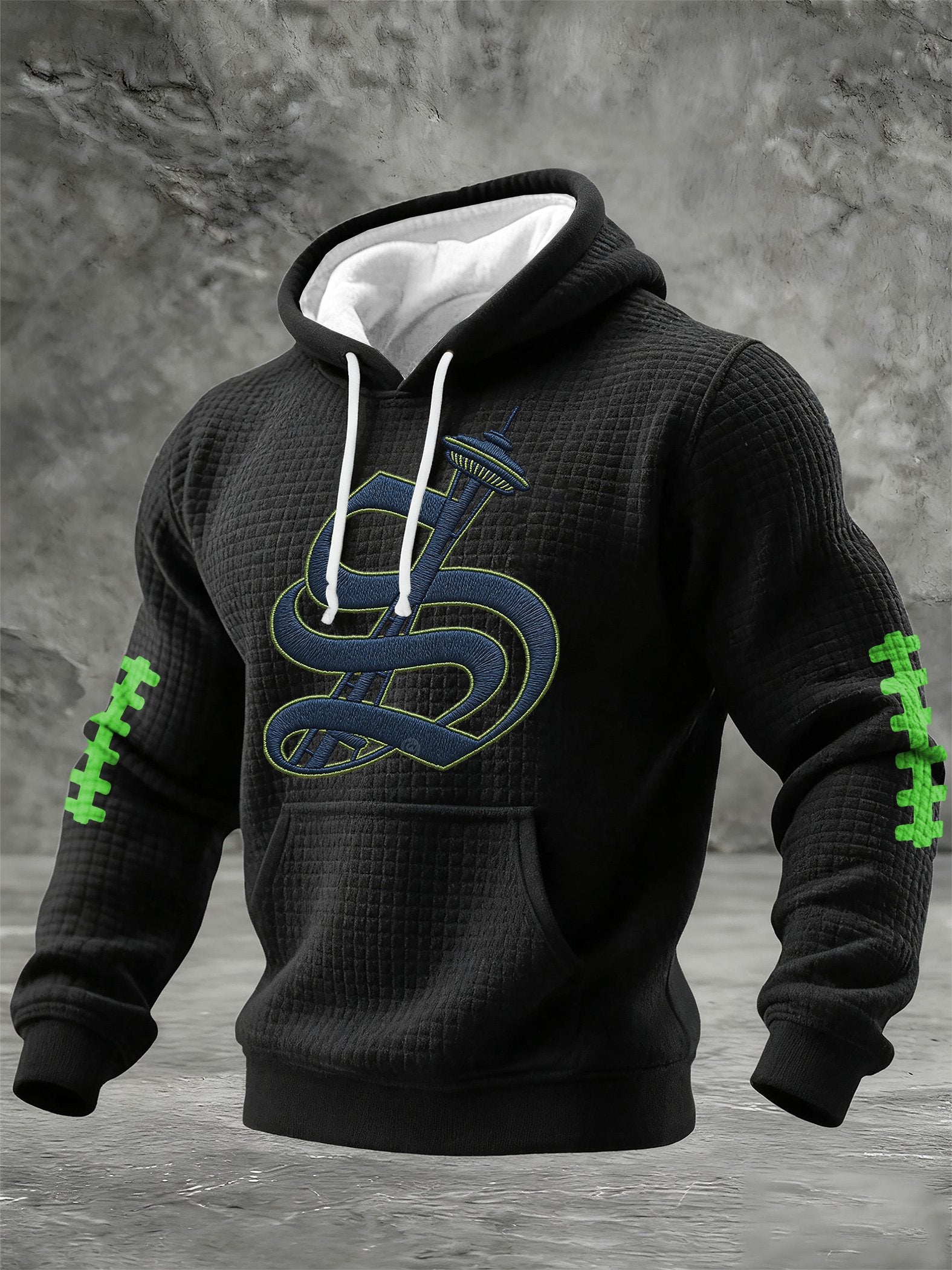 Men's Rugby Print Hooded Sweatshirt