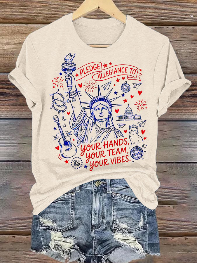 Women's Pledge Allegiance To Your Hands Your Team Your Vibes Shirt