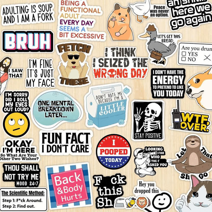 🔥2026 Spring Sale -Set of 130 Pcs Funny Saying Stickers