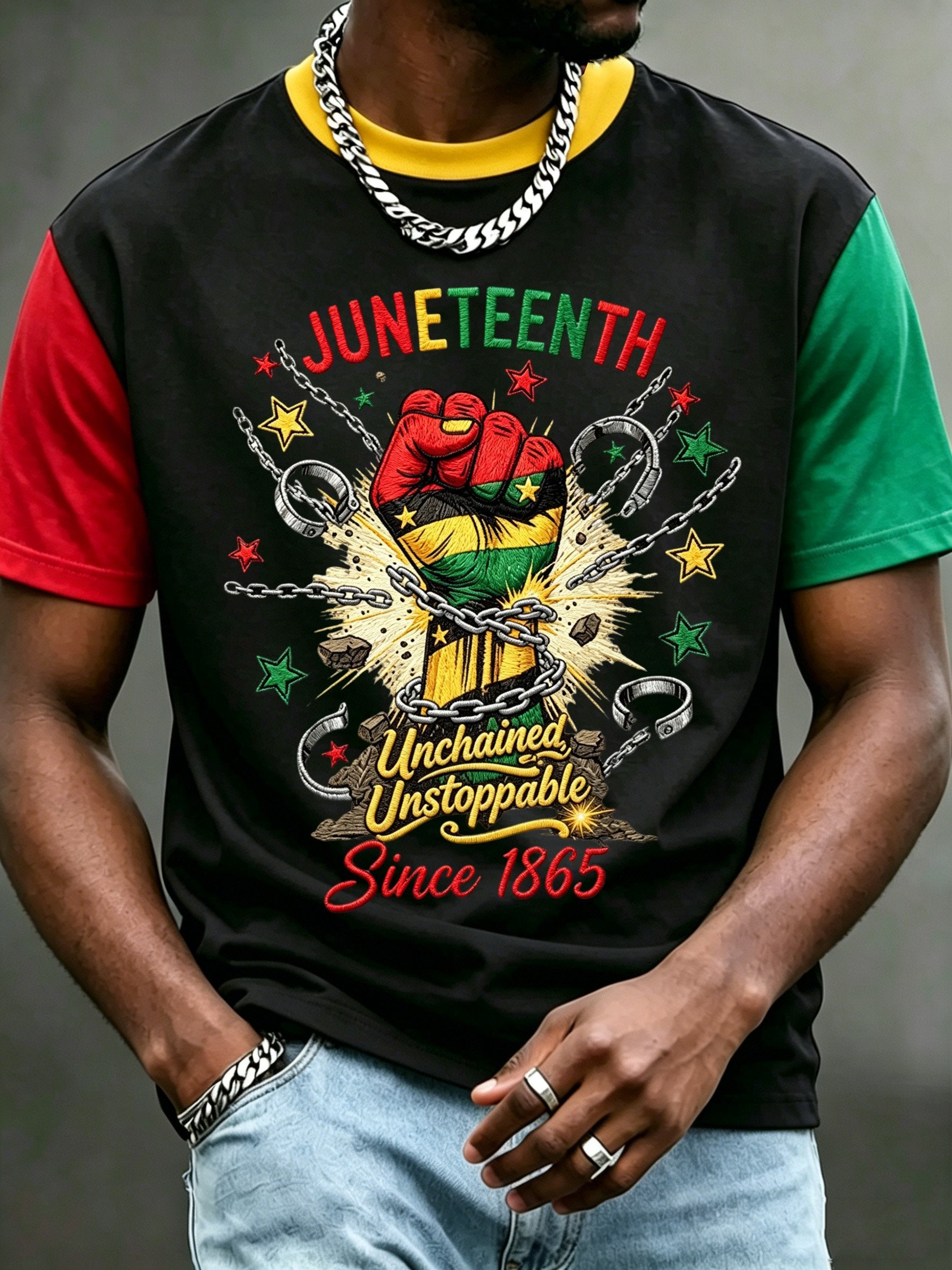 Men's Juneteenth Print Casual Top
