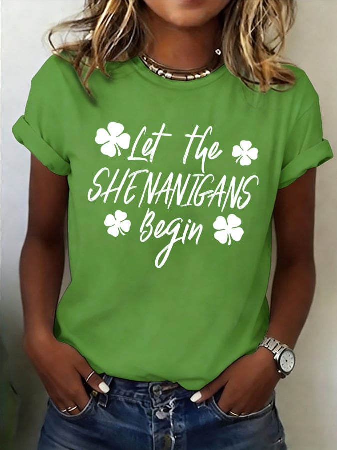Women's St. Patrick's Day Slainte Print T-shirt
