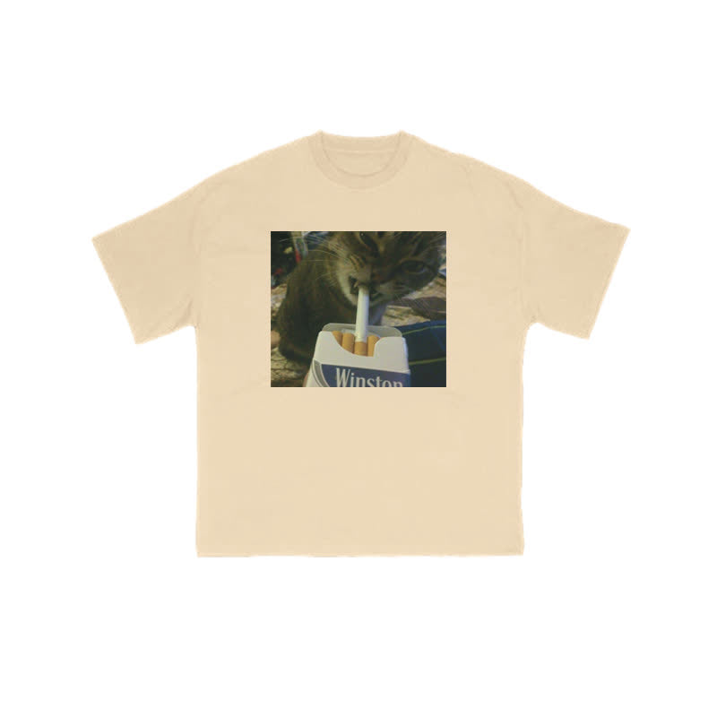 Unisex "Do You Want One?" Fun Cat Pattern Print T-shirt