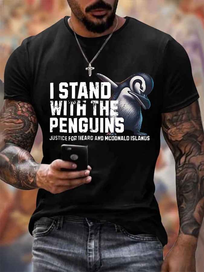 Men's I Stand With The Penguins Printing T Shirt