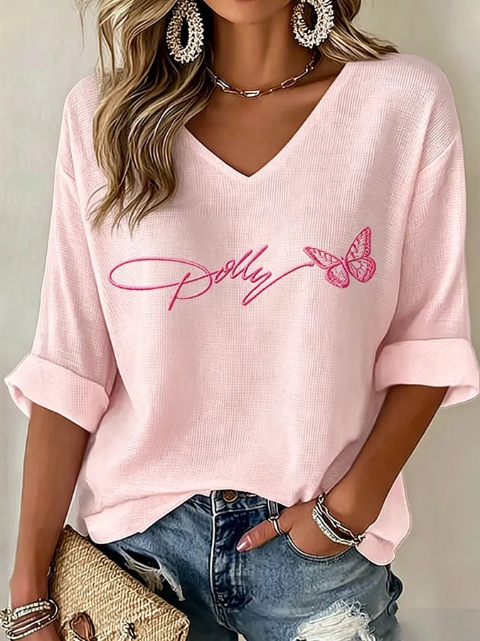 Women's Wildflowers Don'T Care Where They Grow — Dolly Parton Print T-Shirt