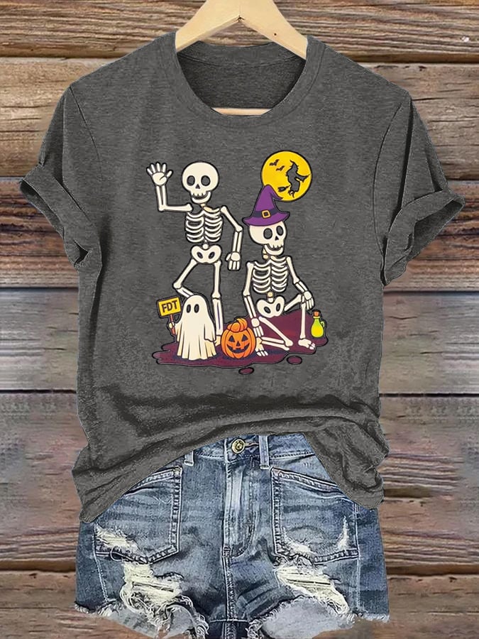 Women's Halloween Skeleton T-Shirt