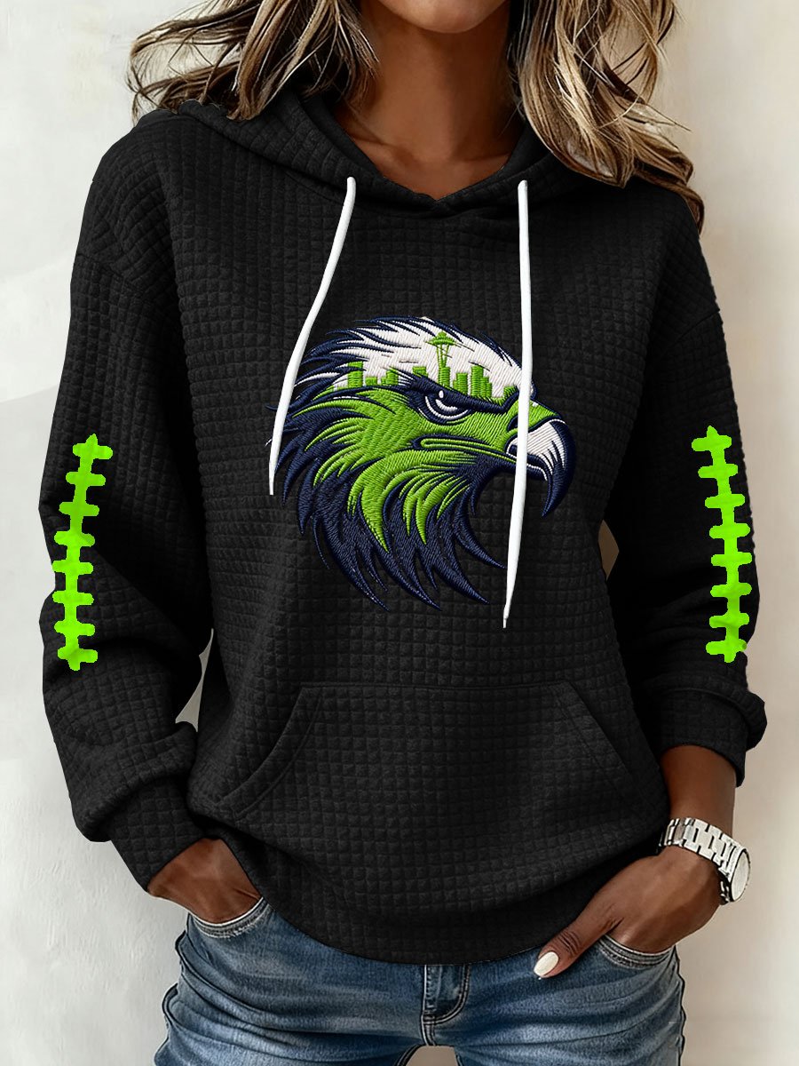 Women's Football Print Hoodie Sweatshirt