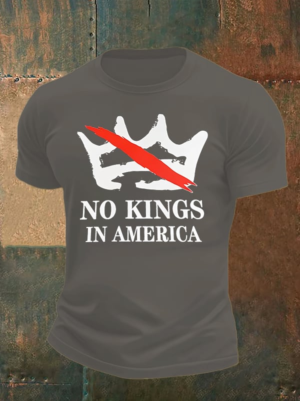 Men's no kings in America print T-Shirt