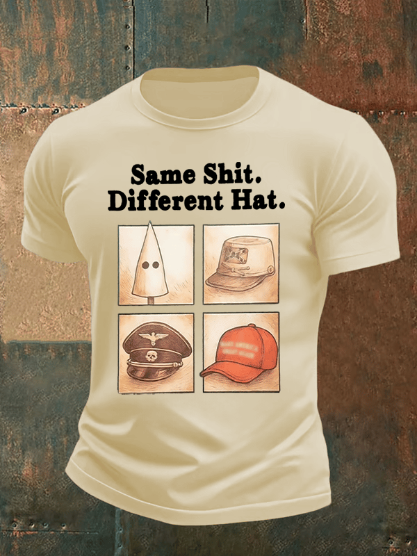 Men's Same Shit Different Hat Printed T-Shirt