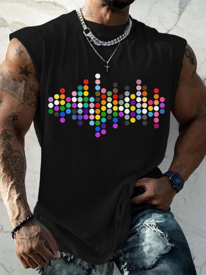 Men's Gay Pride Print Casual Tank Top