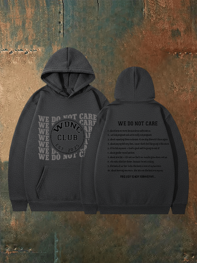 Women's Retro Funny Proud Member Of Club We Do Not Care Menopause Perimenopause Print Hoodie