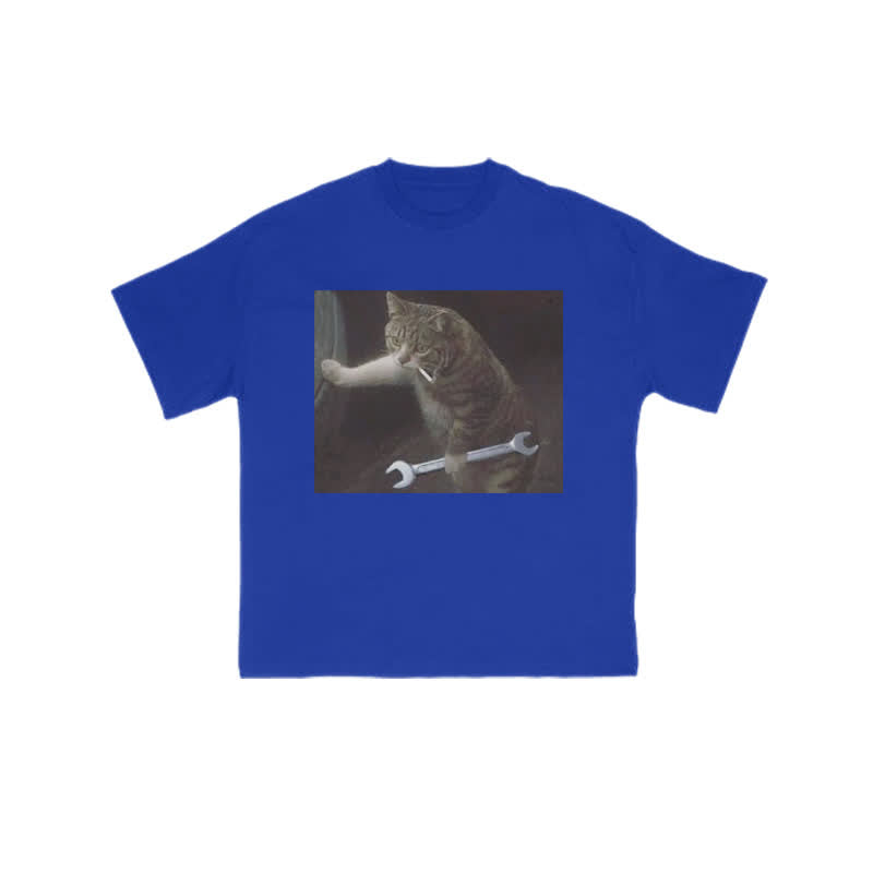 Unisex 100% Overlord Cat Print T-shirt