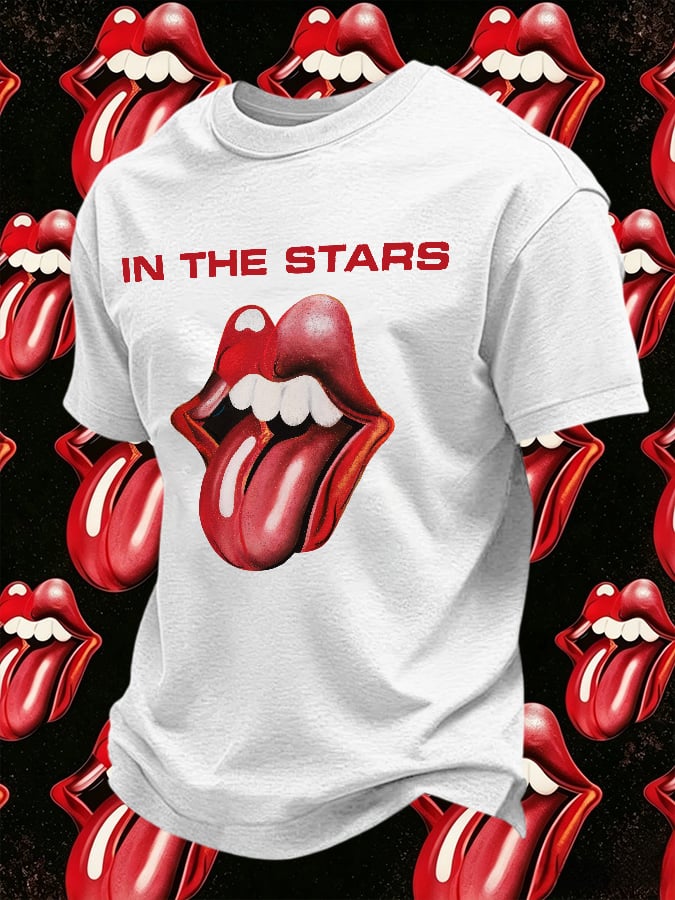 Men's Retro In The Stars Print T-Shirt
