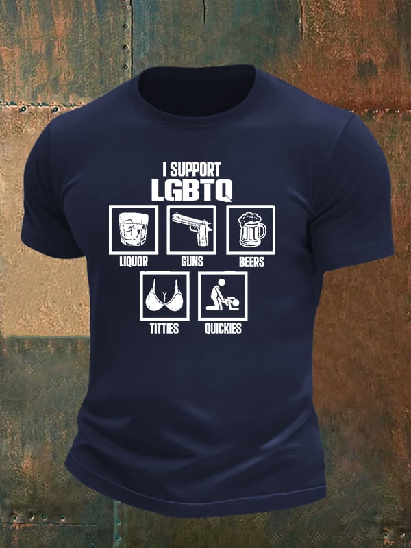 Men's I SUPPORT LGBTQ Printed T-Shirt