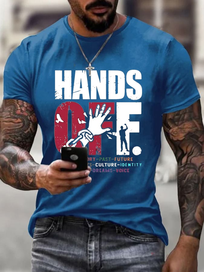 Men's Hands Off Protest Print T-Shirt