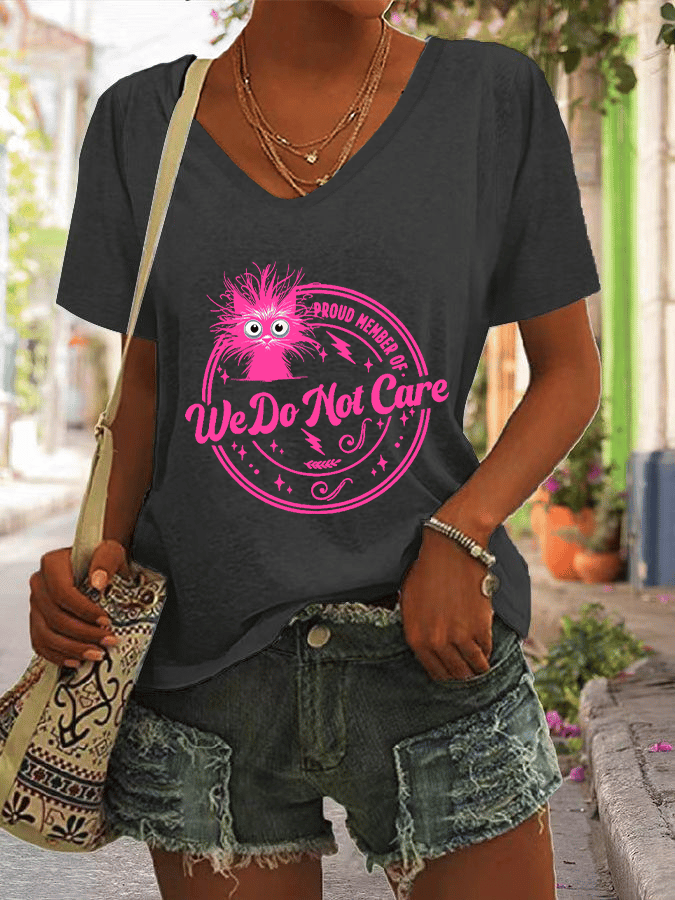 Women's Retro Funny Proud Member Of Club We Do Not Care Menopause Perimenopause Print T-Shirt