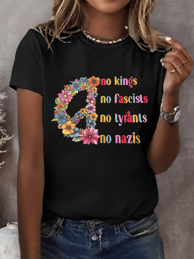 Women's Fashion Casual FDT Reject King Tiger Print T-shirt