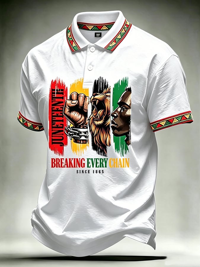 Men's Juneteenth Breaking Every Chain We Rise Printed Casual T-shirt