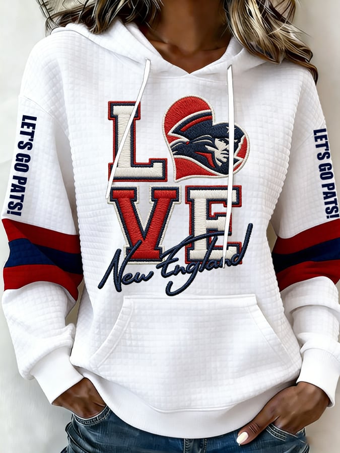 Women's Retro Football Print Hoodie