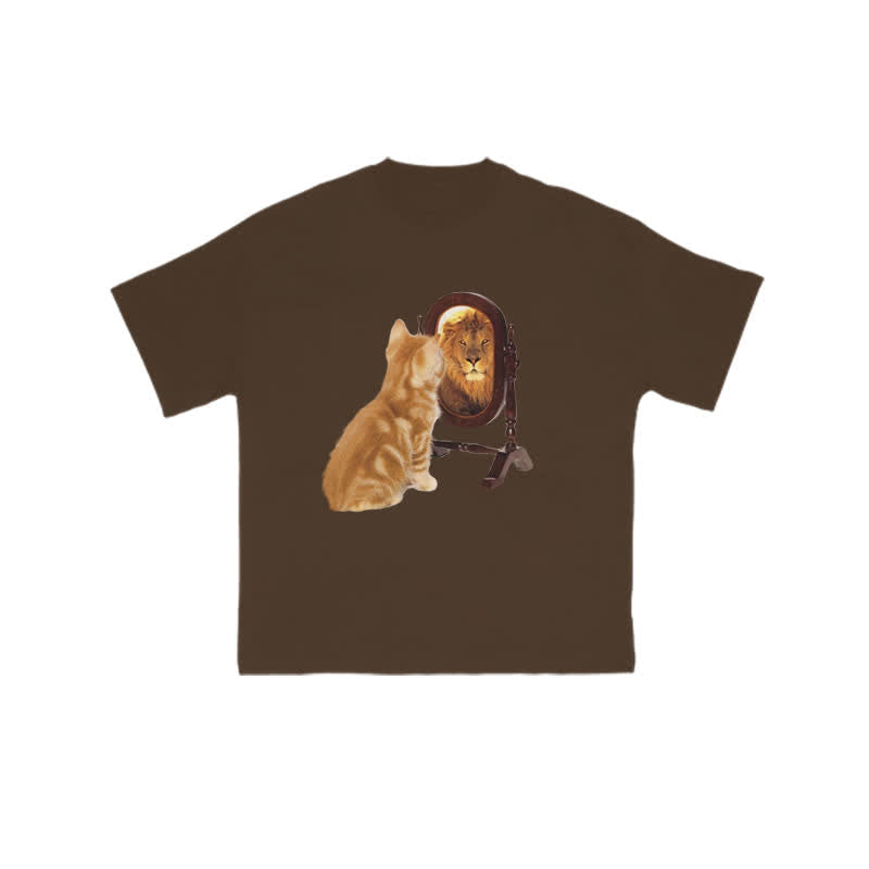 Unisex "Know Yourself" Fun Cat Pattern Print T-shirt