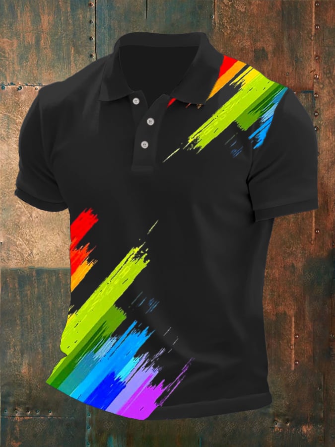 Men's Gay Pride Print Polo Shirt