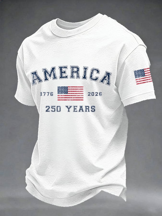 Men's American flag flowers Print T-shirt