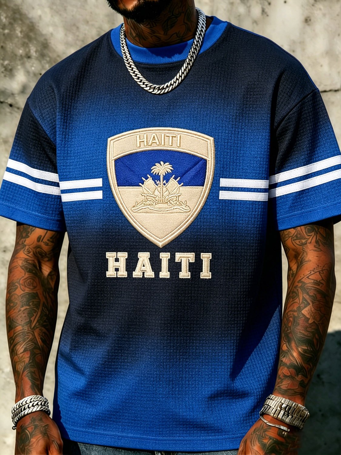 African-American Men's Haiti Team Fan Printed Top