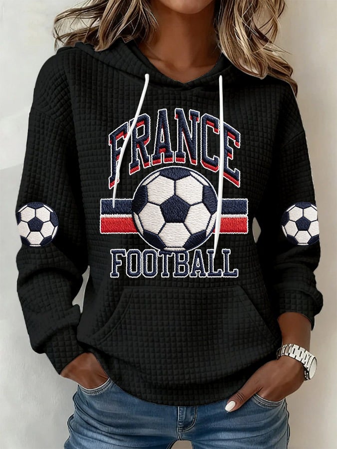 Women's French Football Print Hoodie