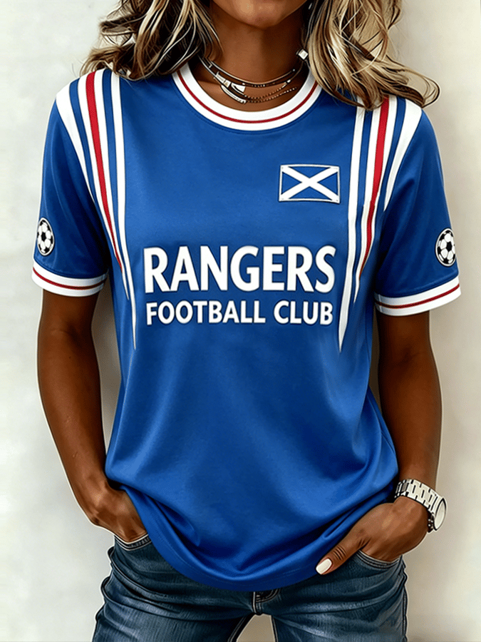 Women's Scottish Football Fan Printed Casual T-Shirt