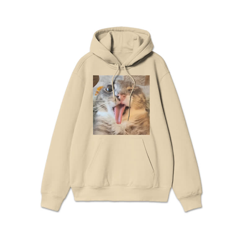 Unisex A Ghost-faced Cat That Can Take Selfies Print Hoodie