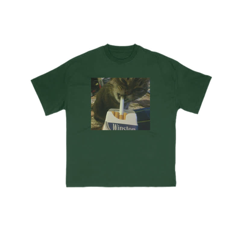 Unisex "Do You Want One?" Fun Cat Pattern Print T-shirt