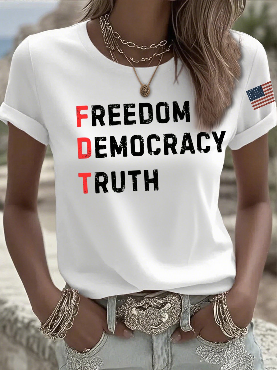 Women's casual FDT loose T-shirt