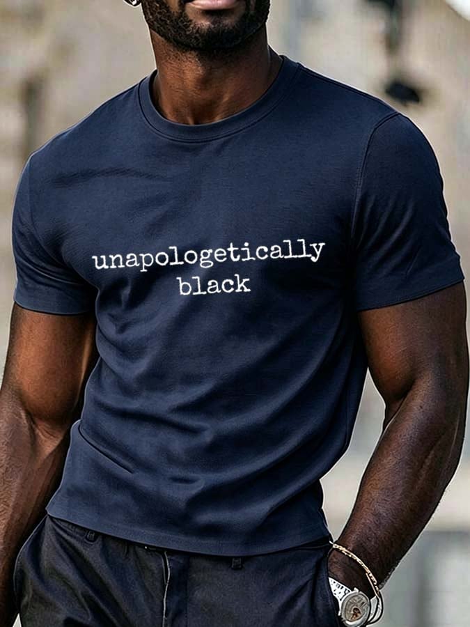 Men's Unapologetically Black Crew Neck Short-Sleeve T-Shirt