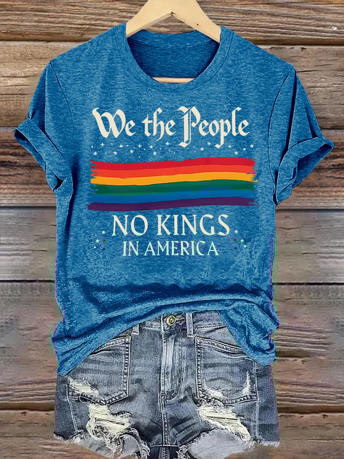 Women's We the People NO KINGS IN AMERICA Printed Casual T-Shirt
