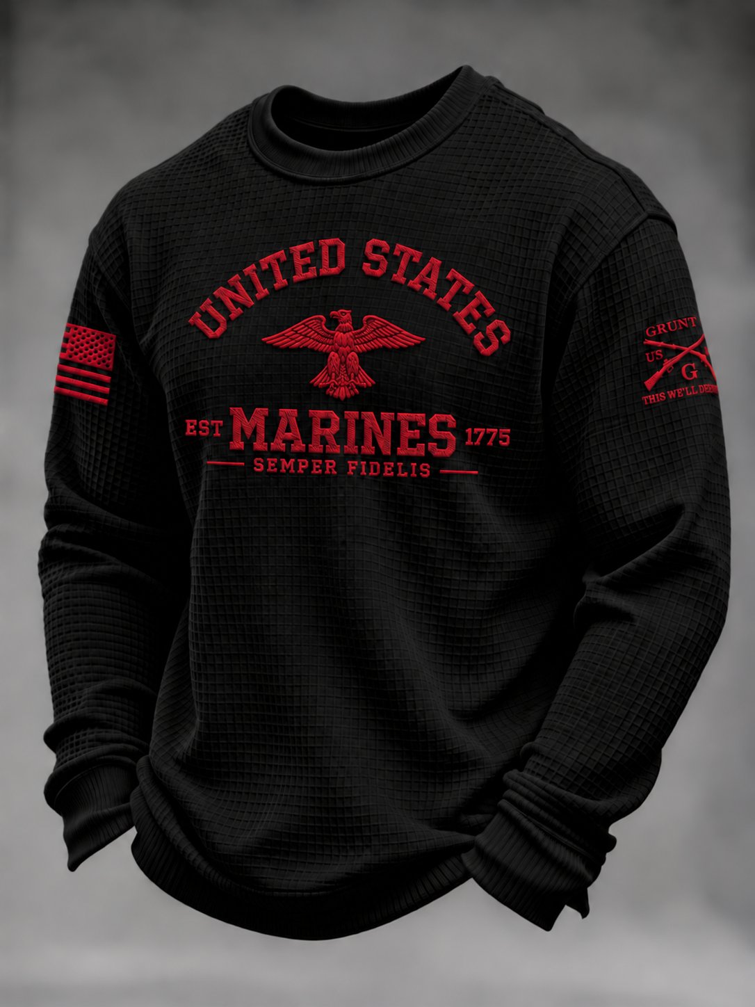 🎖️Men's U.S. Veterans Printed Waffle-Knit Top