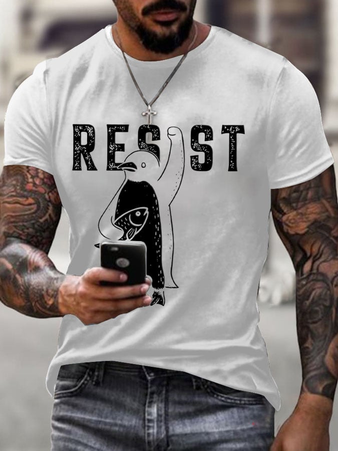 Men's Penguins Resist Tariffs Printing T Shirt