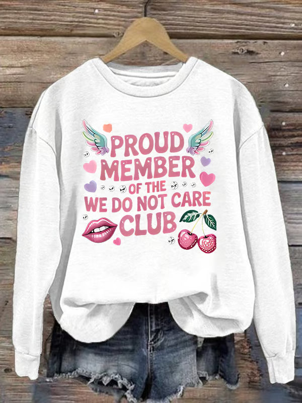 Women's Retro Funny Proud Member Of Club Menopause Perimenopause Print Sweatshirt