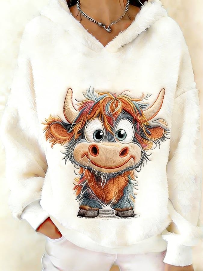 Women's Highland Denim Flannel Printed Hoodie