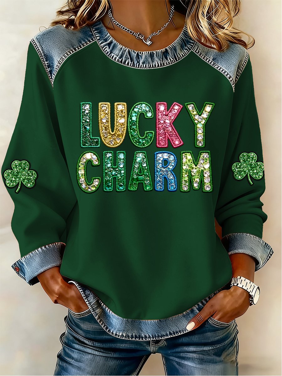 Women's St. Patrick's Day Printed Casual Sweatshirt