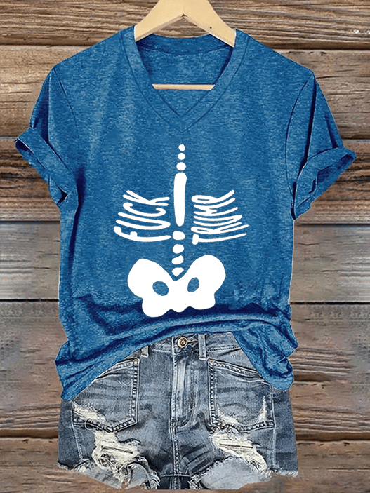 Women's Halloween FDT Printed Short-Sleeved T-Shirt